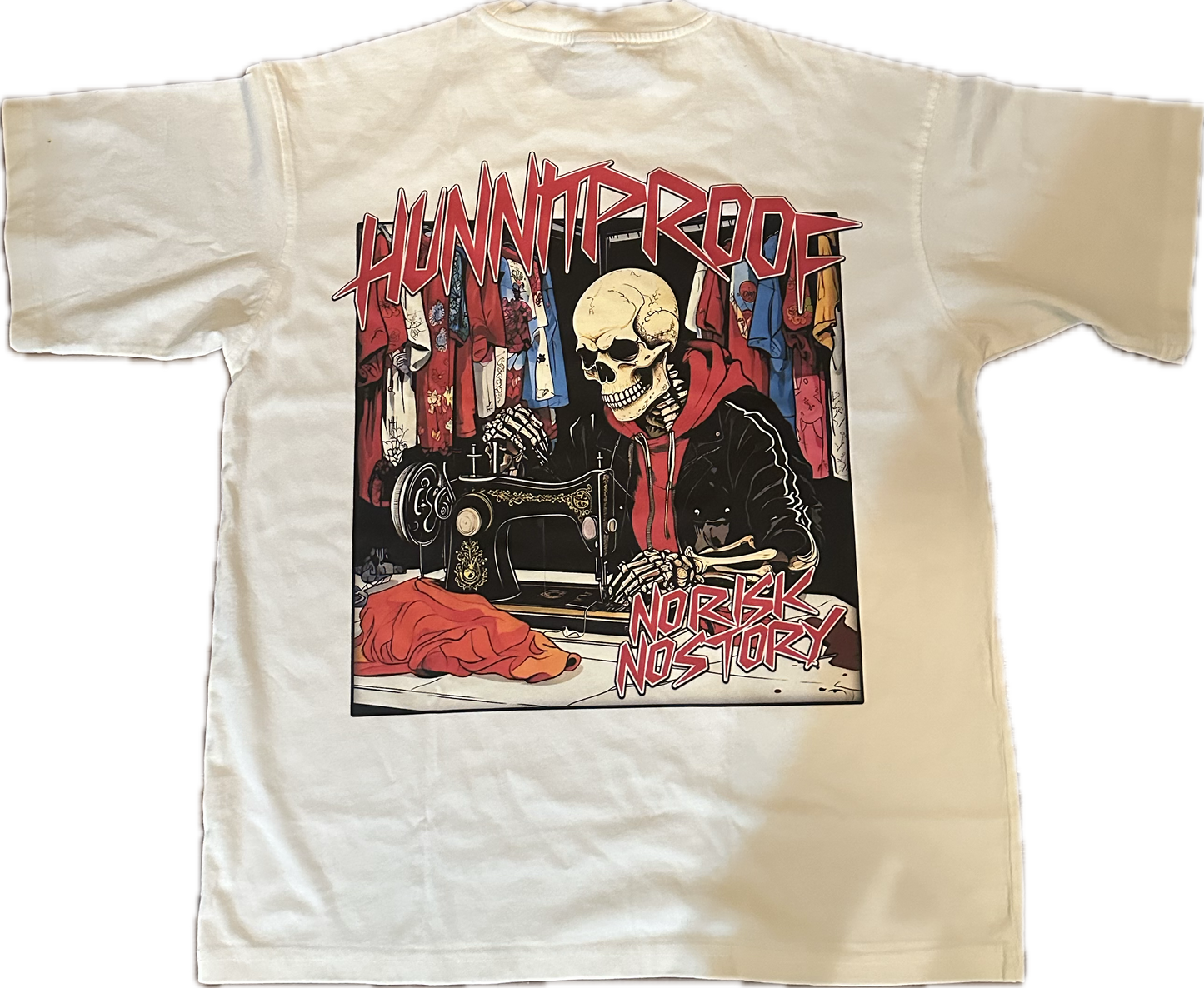 White HP "No Risk..No Story" T-Shirt