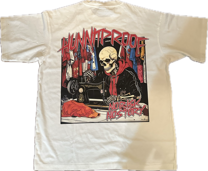 White HP "No Risk..No Story" T-Shirt